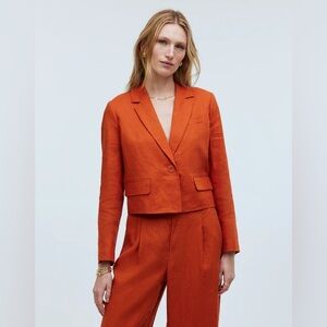 Madewell The Sutter Crop Blazer in Dark Copper. Size Medium